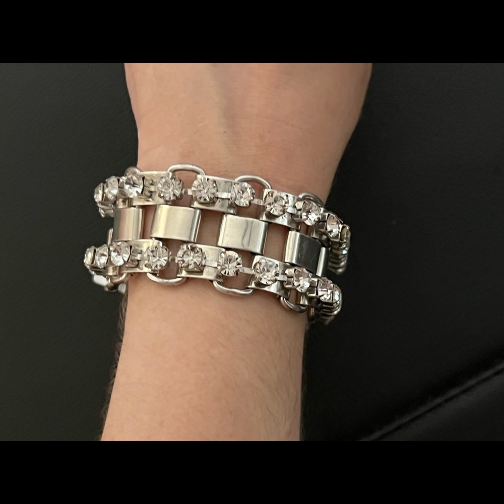 J.Crew rhinestone bracelet clear silver NWT